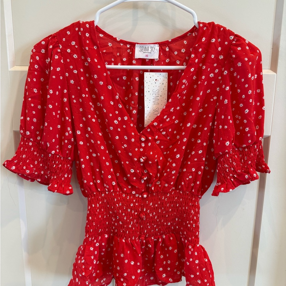 Sienna Sky Scarlet Floral Top